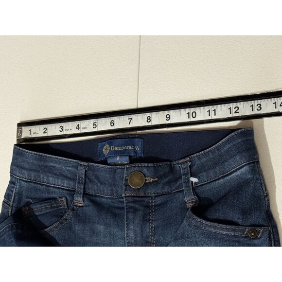 Democracy Ab-Solution Slim Bootcut Raw Hem Dark Wash Jeans | Size 2 - Picture 5 of 10